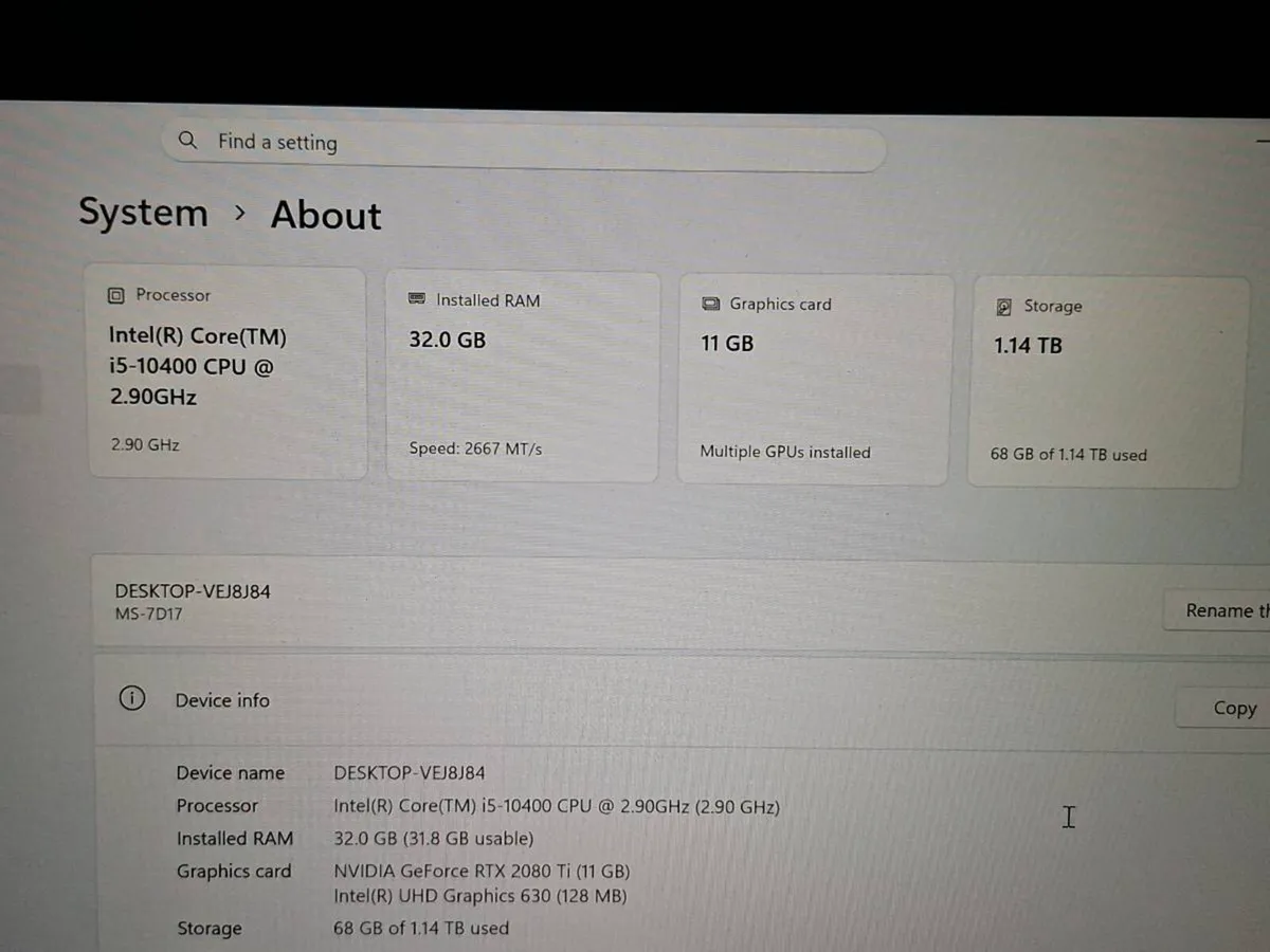 Custom Gaming PC -RTX 2080TI, i5, 32GB - Image 4