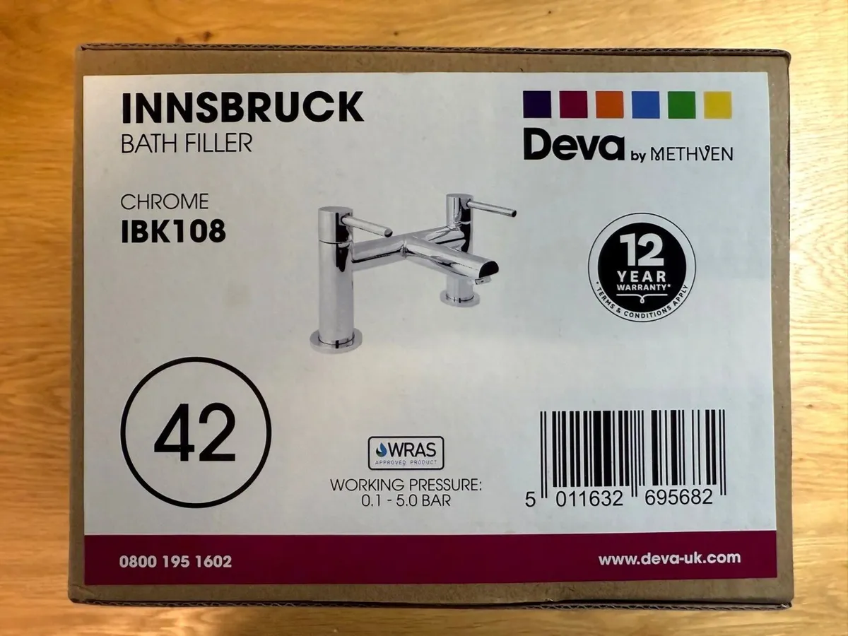 Innsbruck Bath Filler Tap | Two Lever Bath Mixer - Image 3
