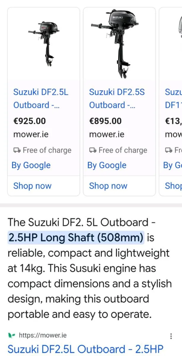 Suzuki DF2.5 LONG SHAFT OUTBOARD - Image 1