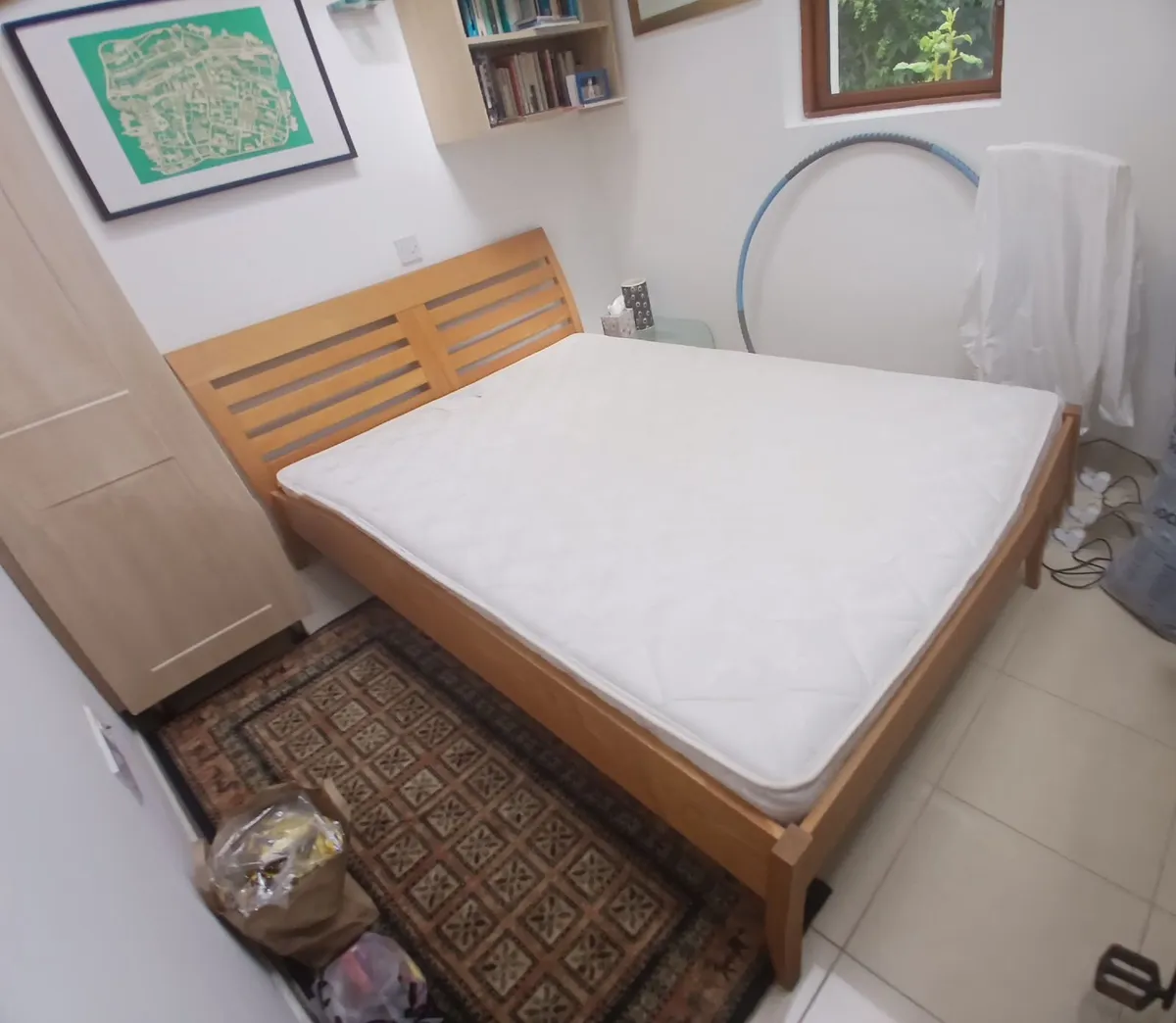 Double bed and mattress