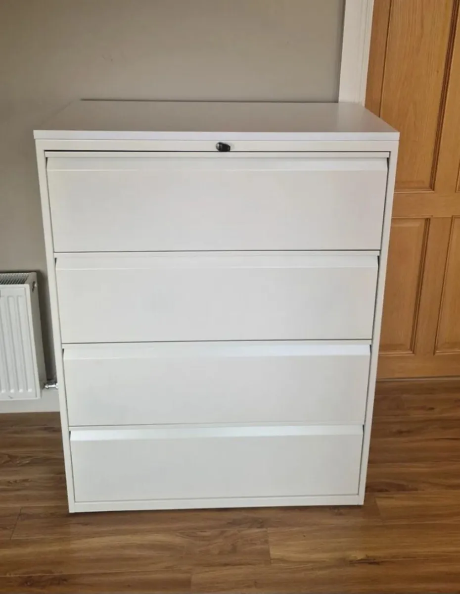 4 Drawer Storage Press Filing Cabinet Steel - Image 1