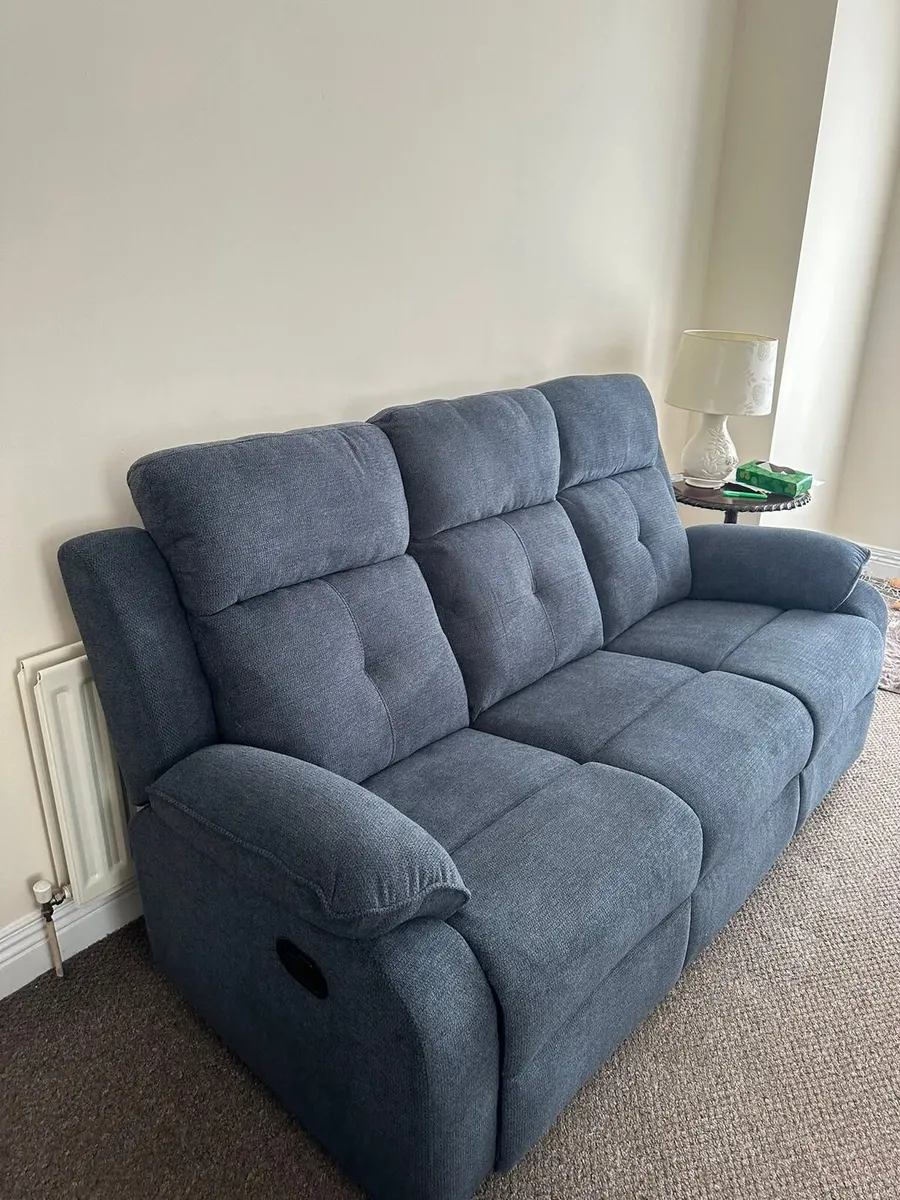 Boston Grey Fabric Manual Recliner Sofa - Image 4