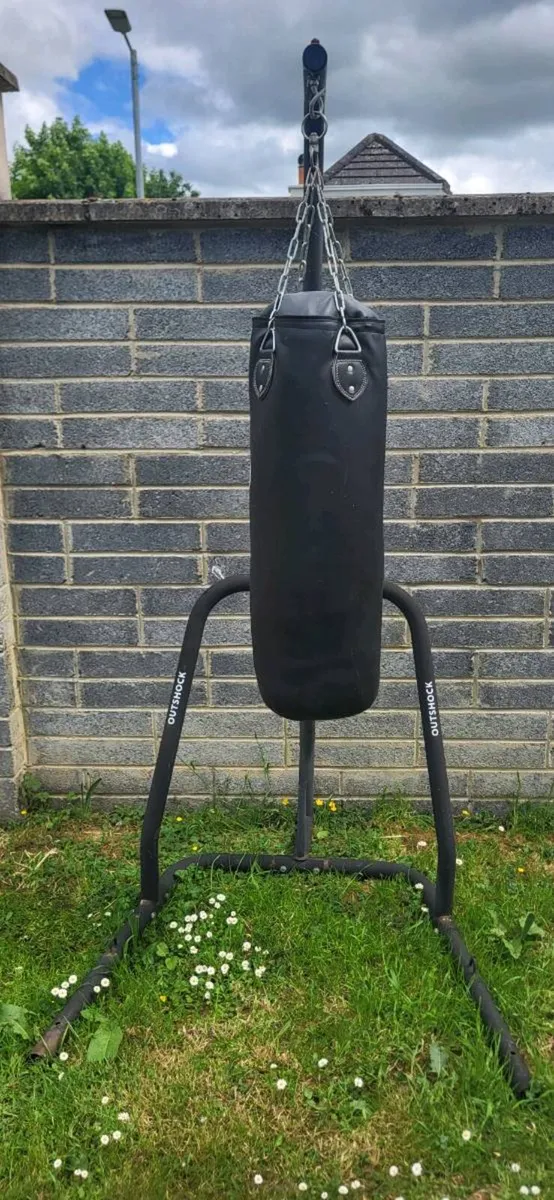 Punch bag and flat bench and weights - Image 2