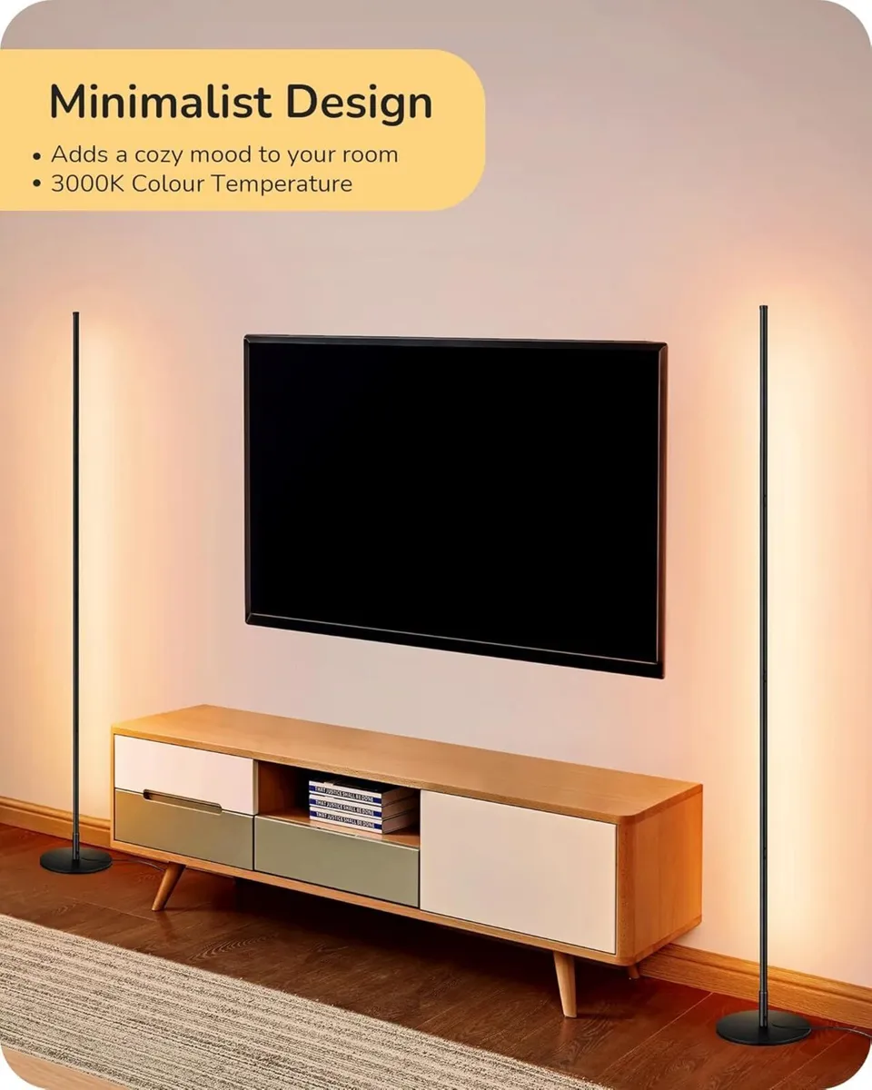 2 Pack LED Floor Lamp 146cm Minimalist Dimmable - Image 4
