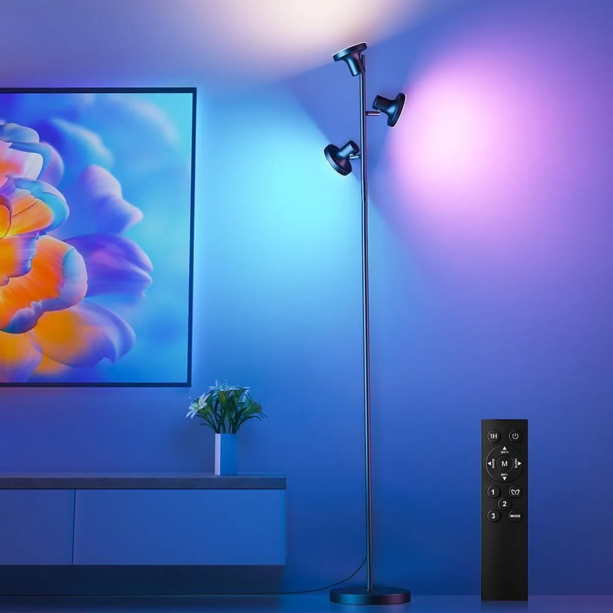 RGB Floor Lamp 36W Bright LED Standing with 3 - Image 1