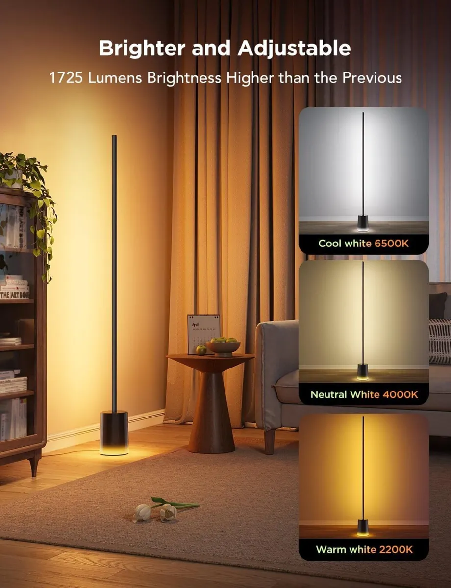 LED Floor Lamp RGBIC Dimmable Standing 152cm Work - Image 4