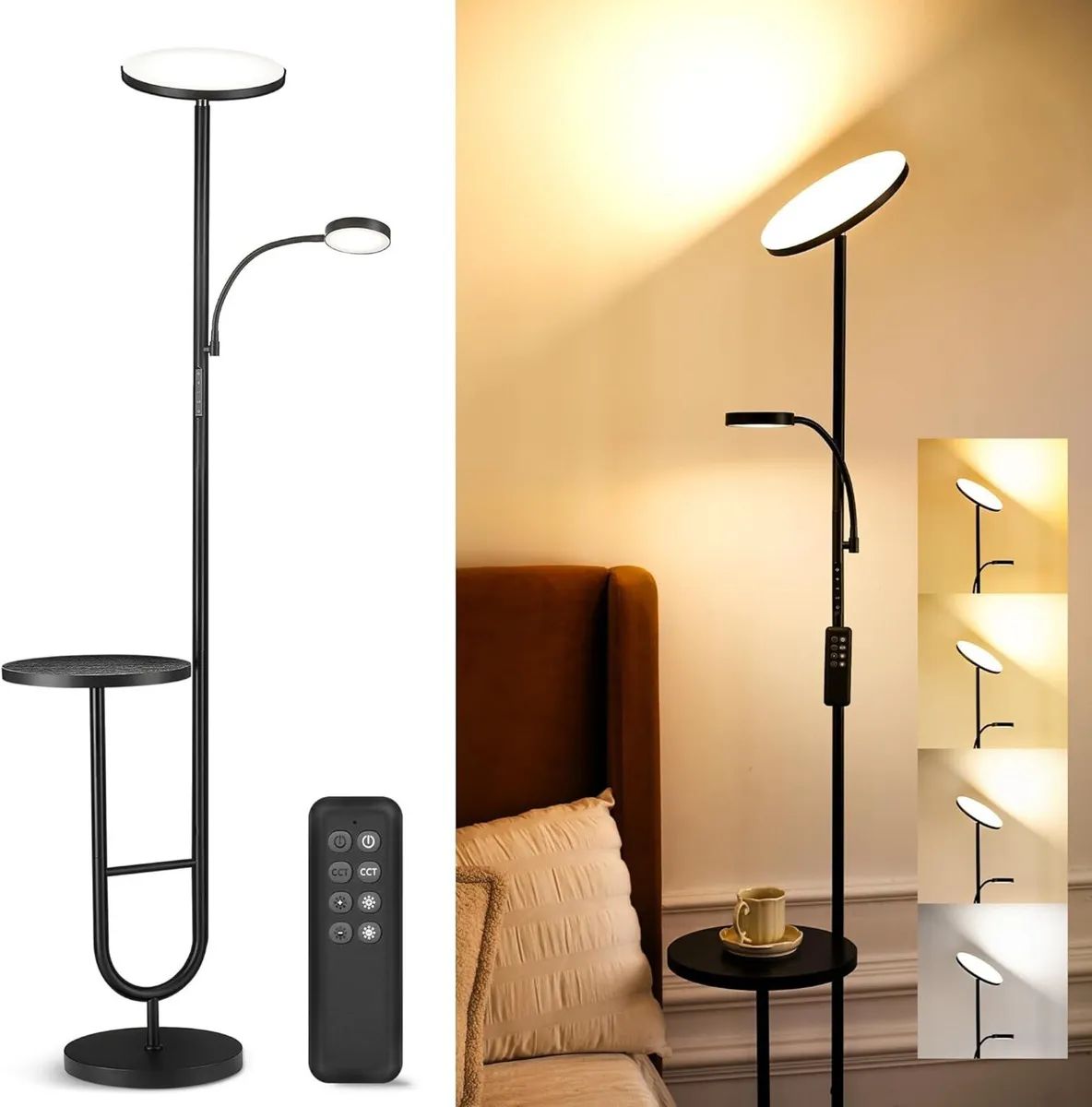 Floor Lamp for Living Room 36W Uplighter with - Image 1