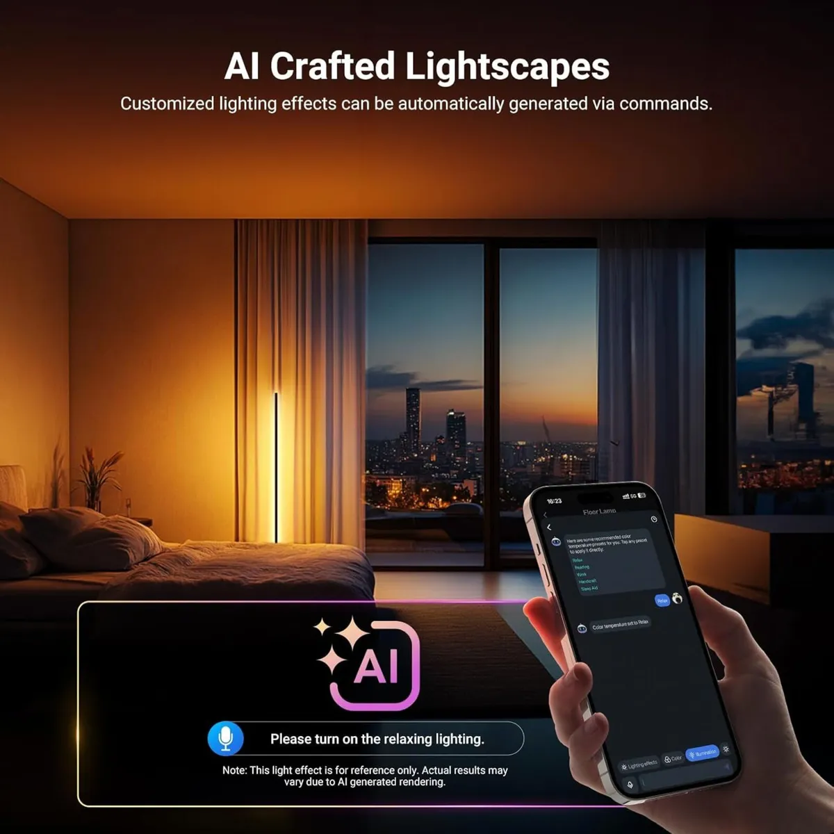 NF04 Smart LED Floor Lamp 1000lm RGBW Standing - Image 3