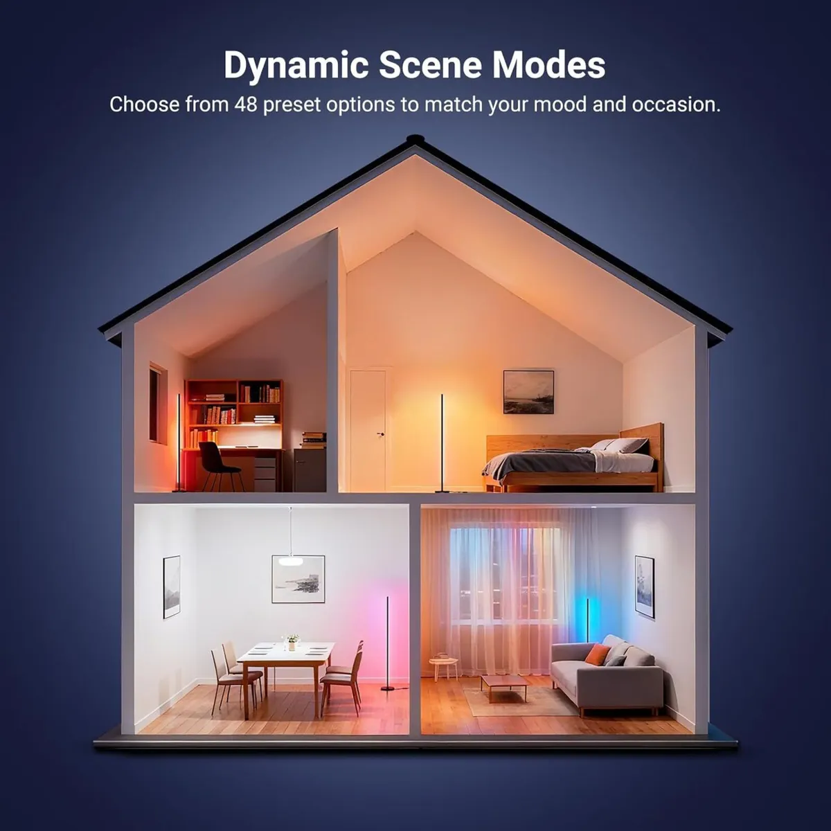 NF04 Smart LED Floor Lamp 1000lm RGBW Standing - Image 4