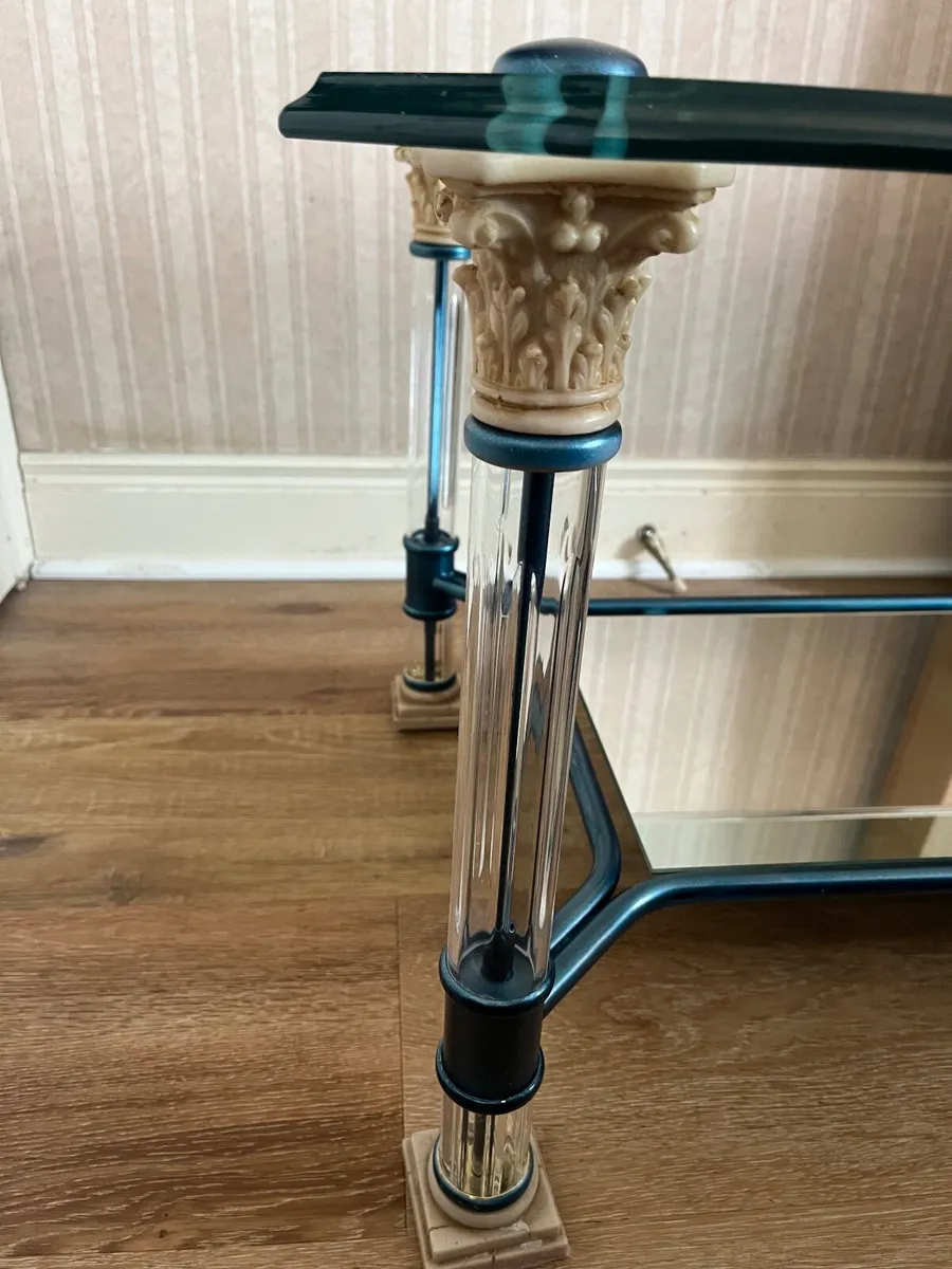 Bevelled glass Coffee table Hollywood regency - Image 2