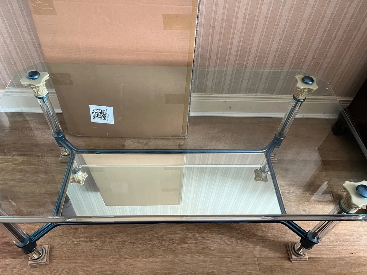 Bevelled glass Coffee table Hollywood regency - Image 4