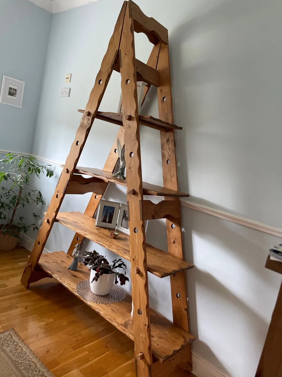 Pine ladder shelving unit - Image 2