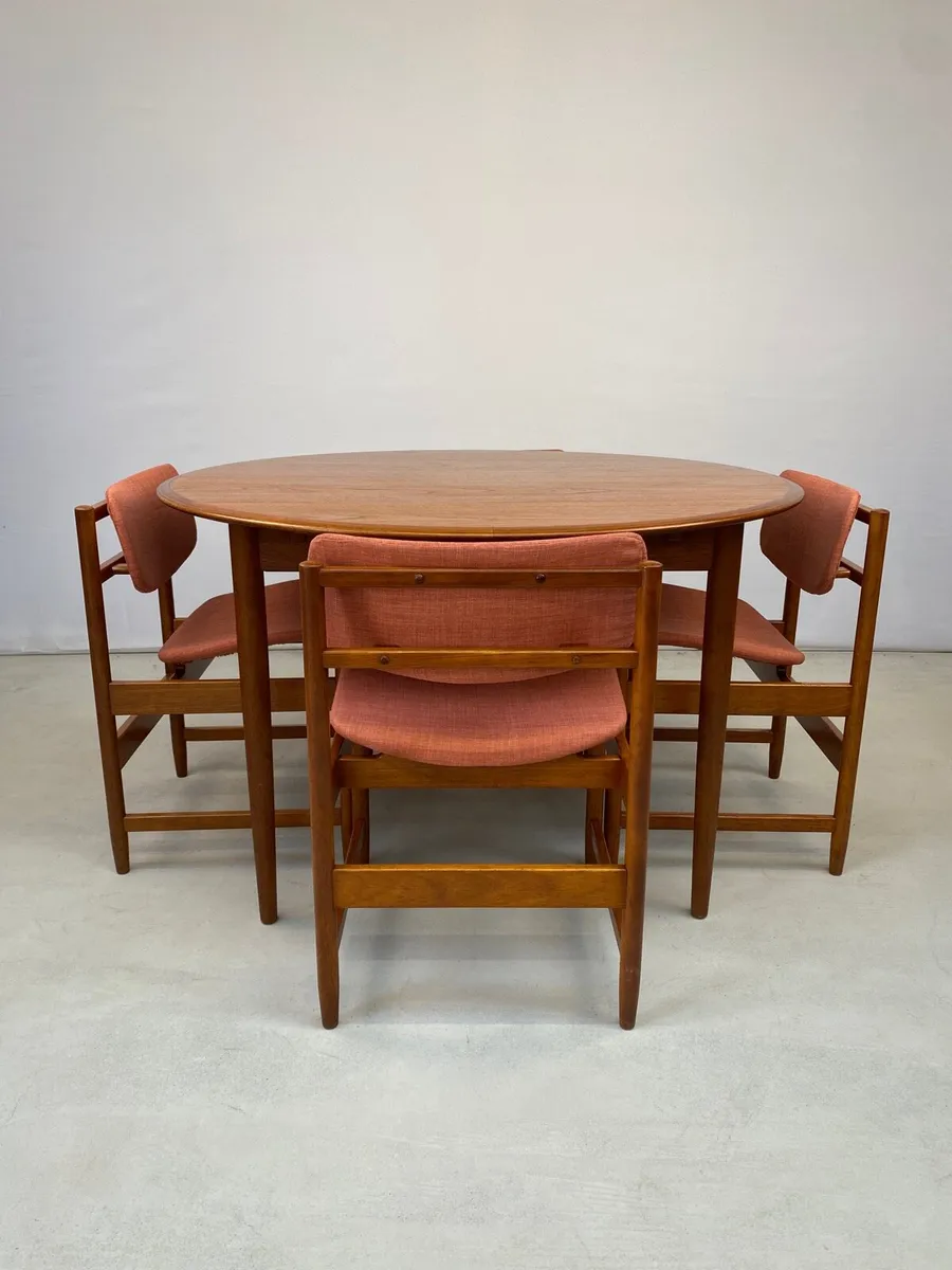 Mid Century Danish Teak Table & Chairs - Image 3
