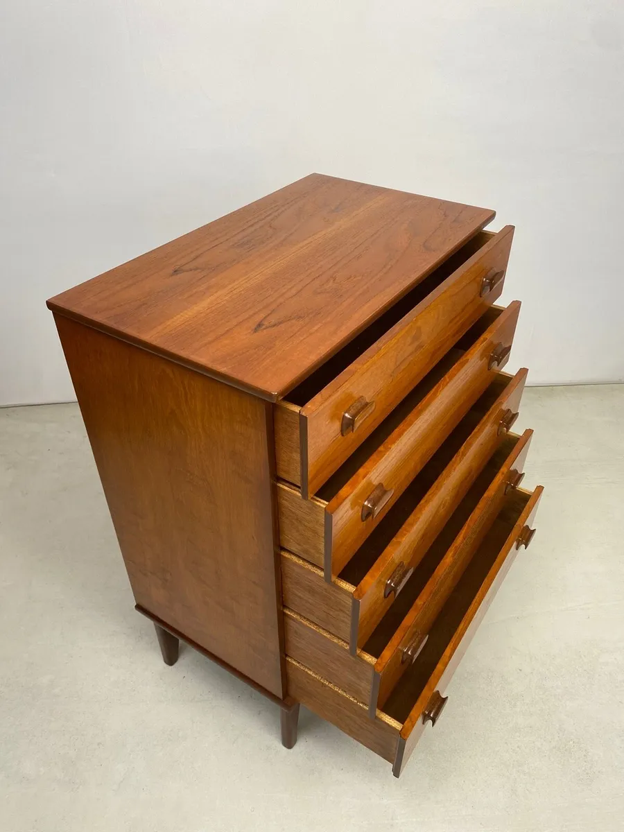 Mid Century Teak Tallboy Chest of Drawers - Image 3