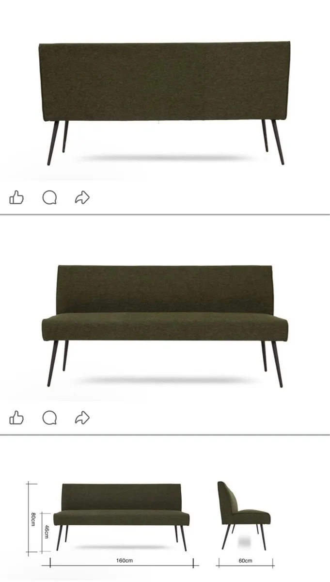 DECKER BENCH WITH BACK -MOSS GREEN - Image 4