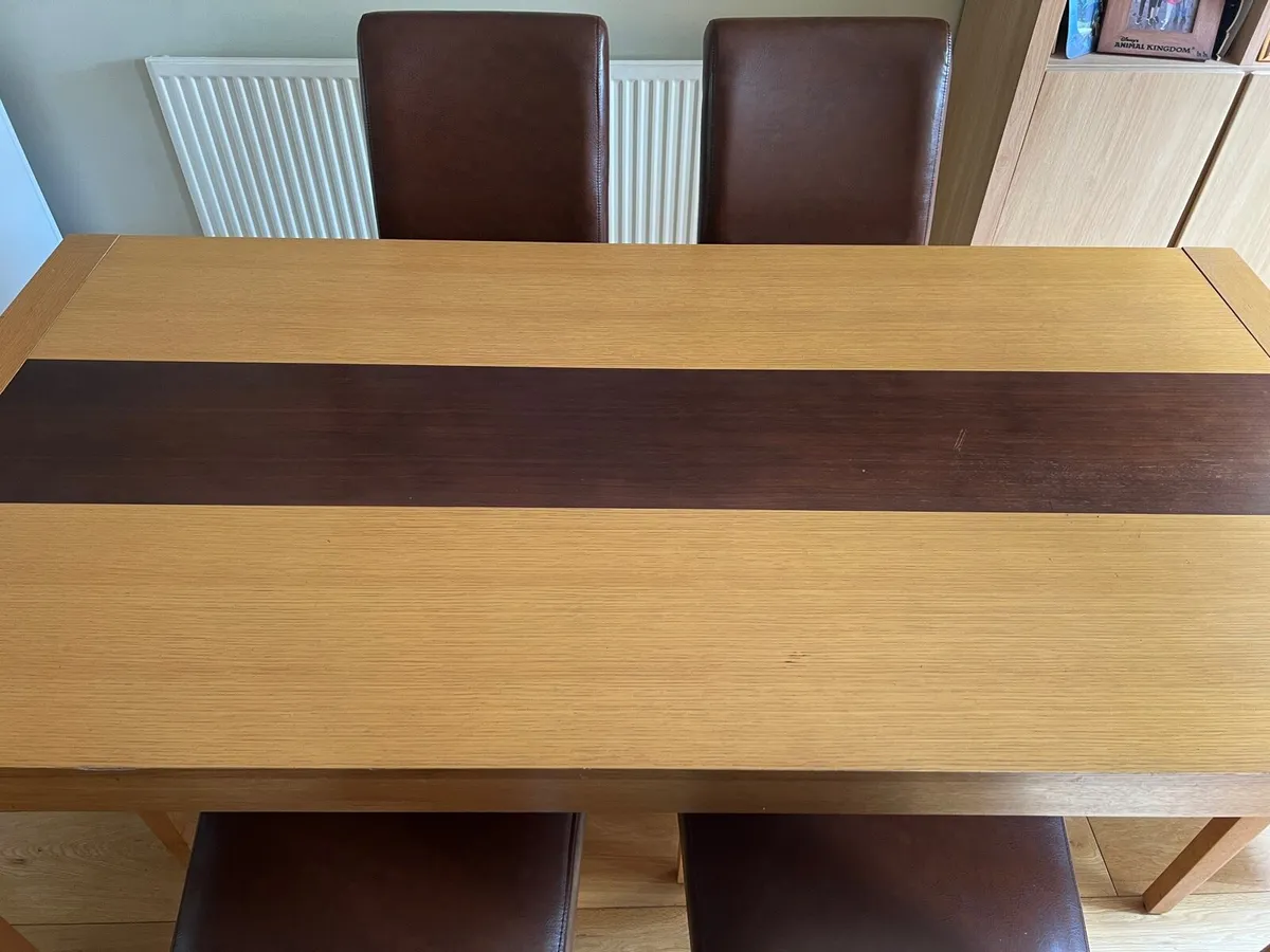 Dining Table & 6 Leather Chairs - Image 2