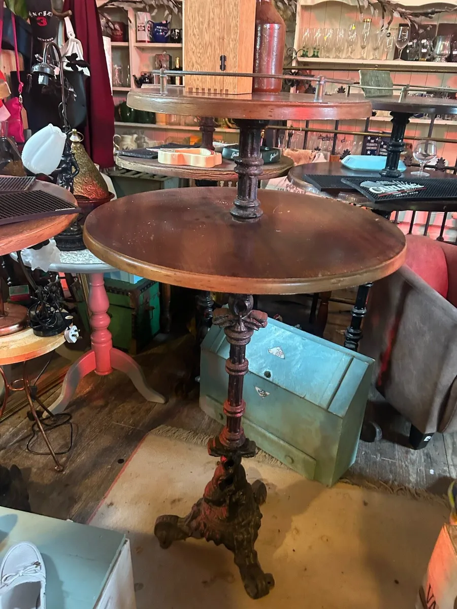 Bar Double Decker Tables ~ cast iron legs ~ - Image 1