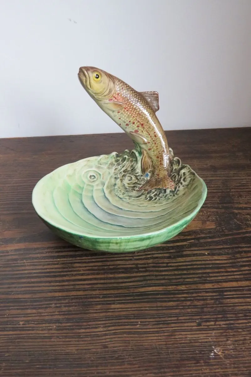 Vintage Beswick England Ceramic Jumping Trout - Image 1