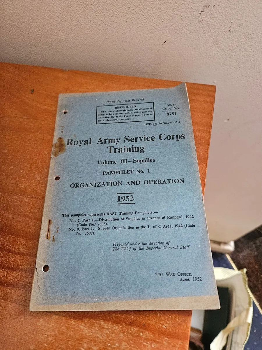 Vintage Booklet Royal Army Service Corps Training