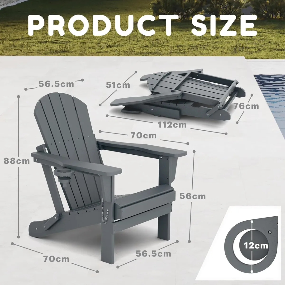 Adirondack Chairs HDPE All-Weather Folding Chair - Image 2
