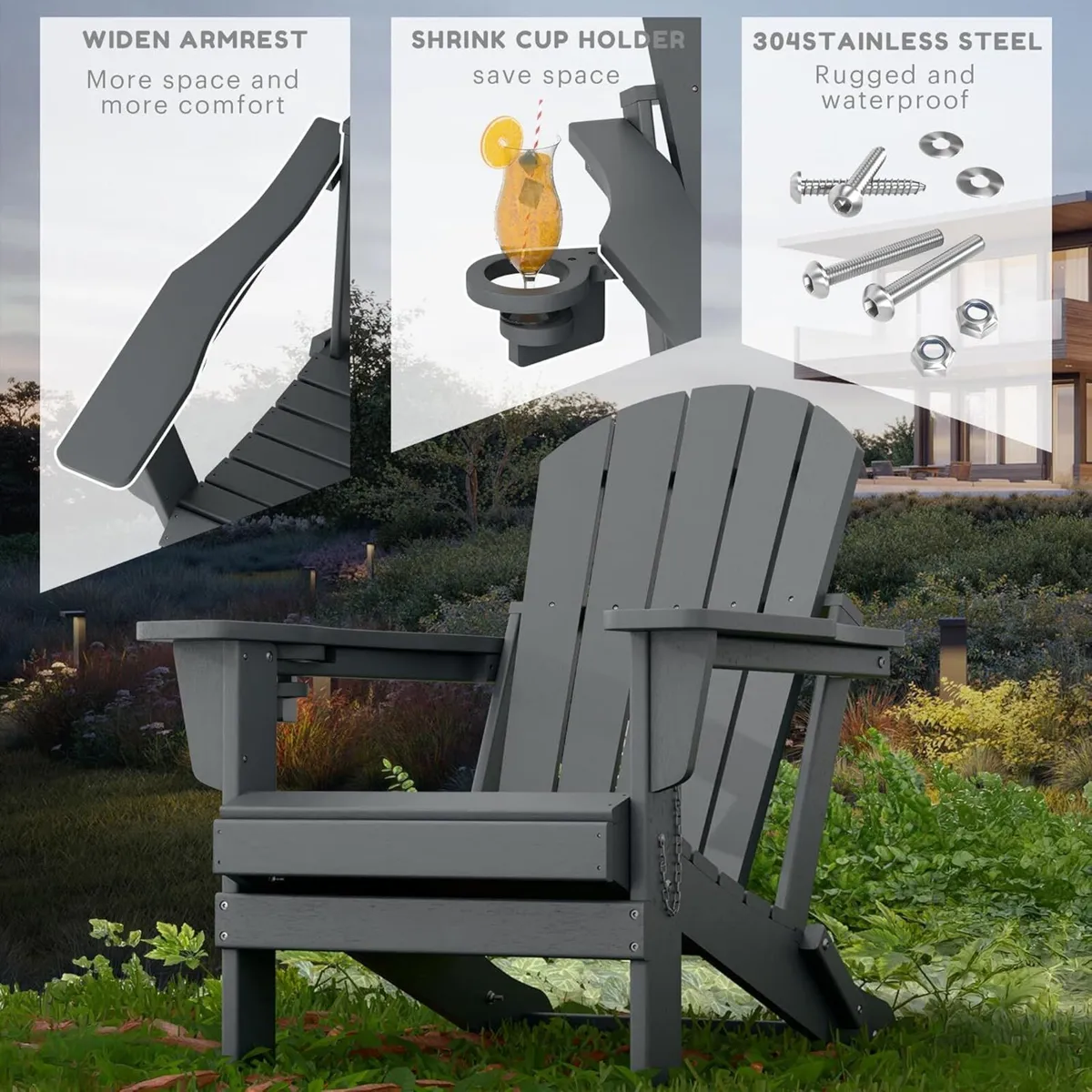 Adirondack Chairs HDPE All-Weather Folding Chair - Image 3