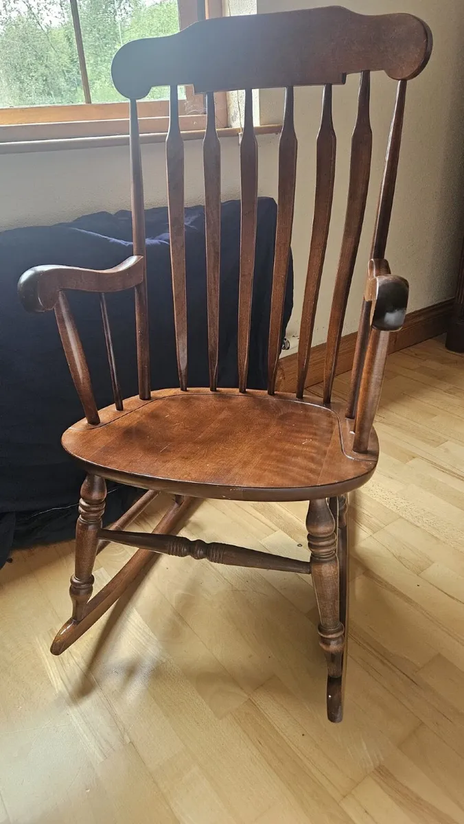 Beautiful Maple Wood Rocking Chair - Image 1