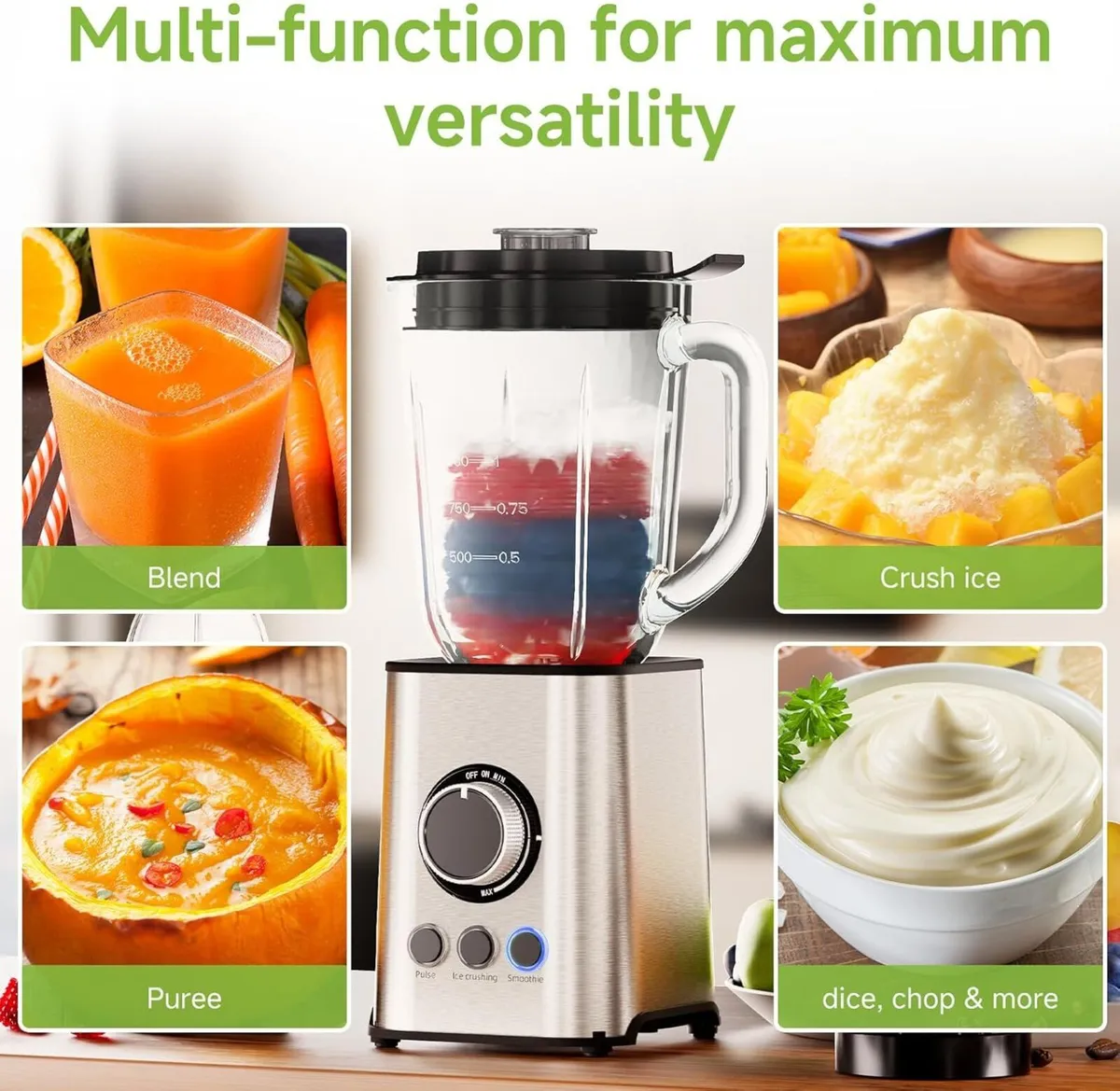 3 in 1 Smoothie Blender and Food Processor Combo - Image 2
