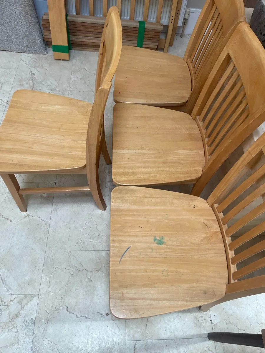 4 x Sturdy Wooden Kitchen Dining Chairs - Deliver - Image 2