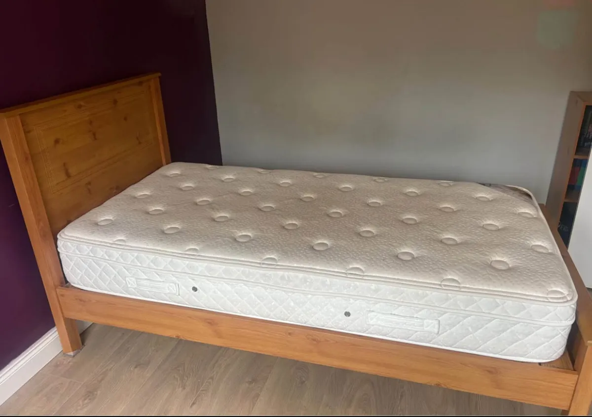 As New - Extremely Solid Single Wooden Bed - Image 2