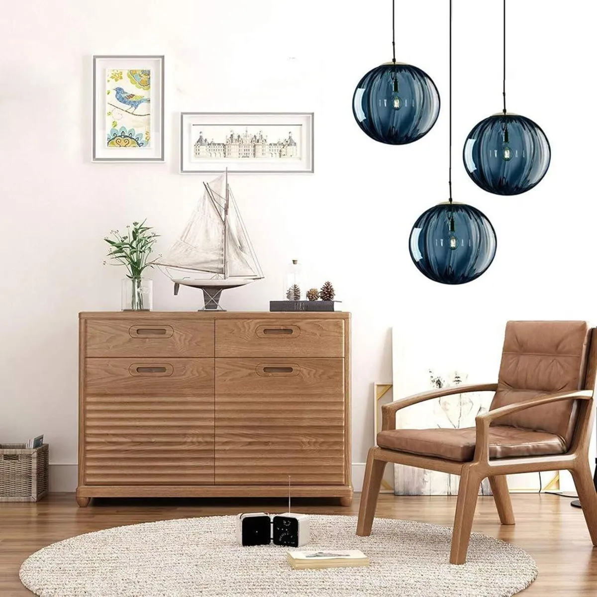 3 Lights Pendant Lighting Fixture with 15cm Glass - Image 4