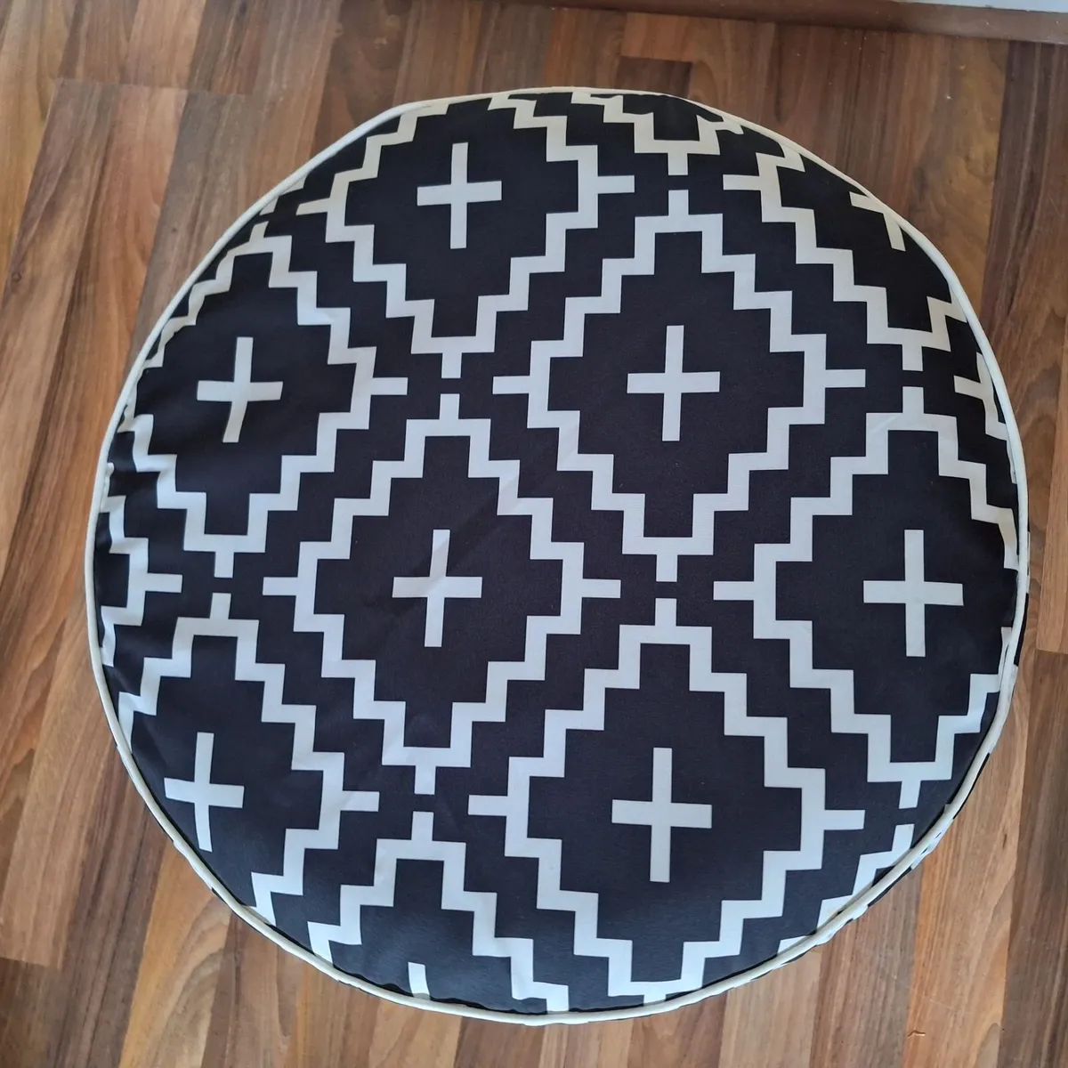 Stylish Geometric Pouffe – Footstool & Extra Seat - Image 4