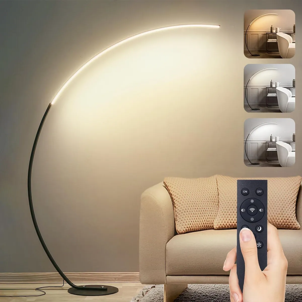 LED Floor Lamps for Living Room 25W Modern Arc - Image 1