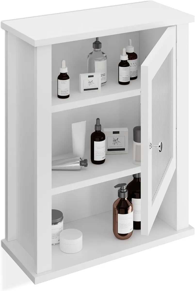 Bathroom Wall Cabinet 3 Shelves Door with Acrylic - Image 1