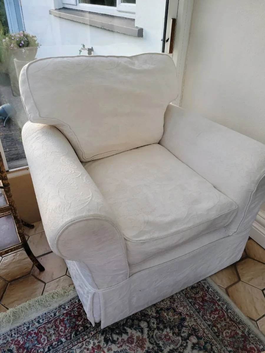 2 cream armchairs - Image 2
