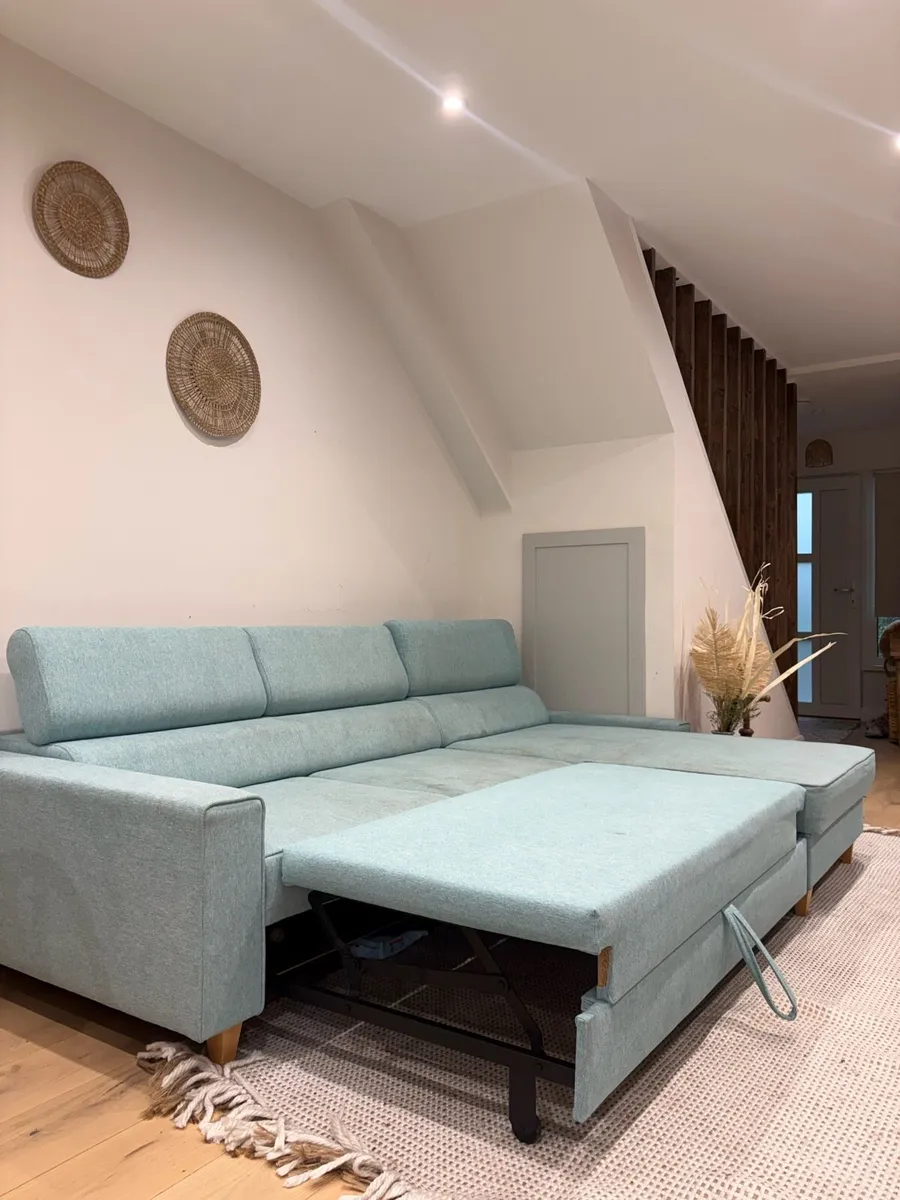 Teal blue sofa bed - Image 2