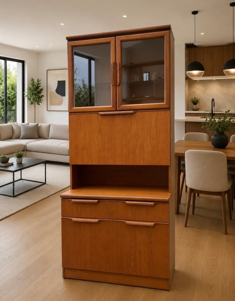 Mid century teak sideboard drinks cabinet retro - Image 1