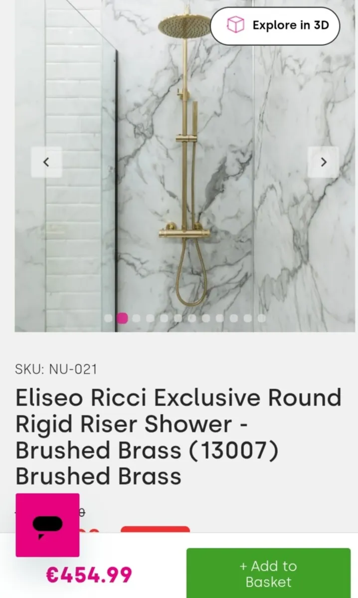 Brushed brass Thermostatic Rainfall shower - Image 3