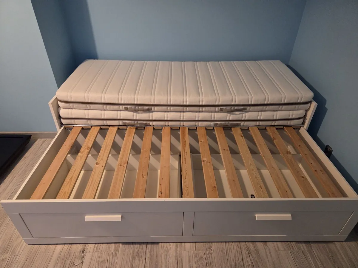 Ikea Brimnes day bed with 2 mattresses - Image 2