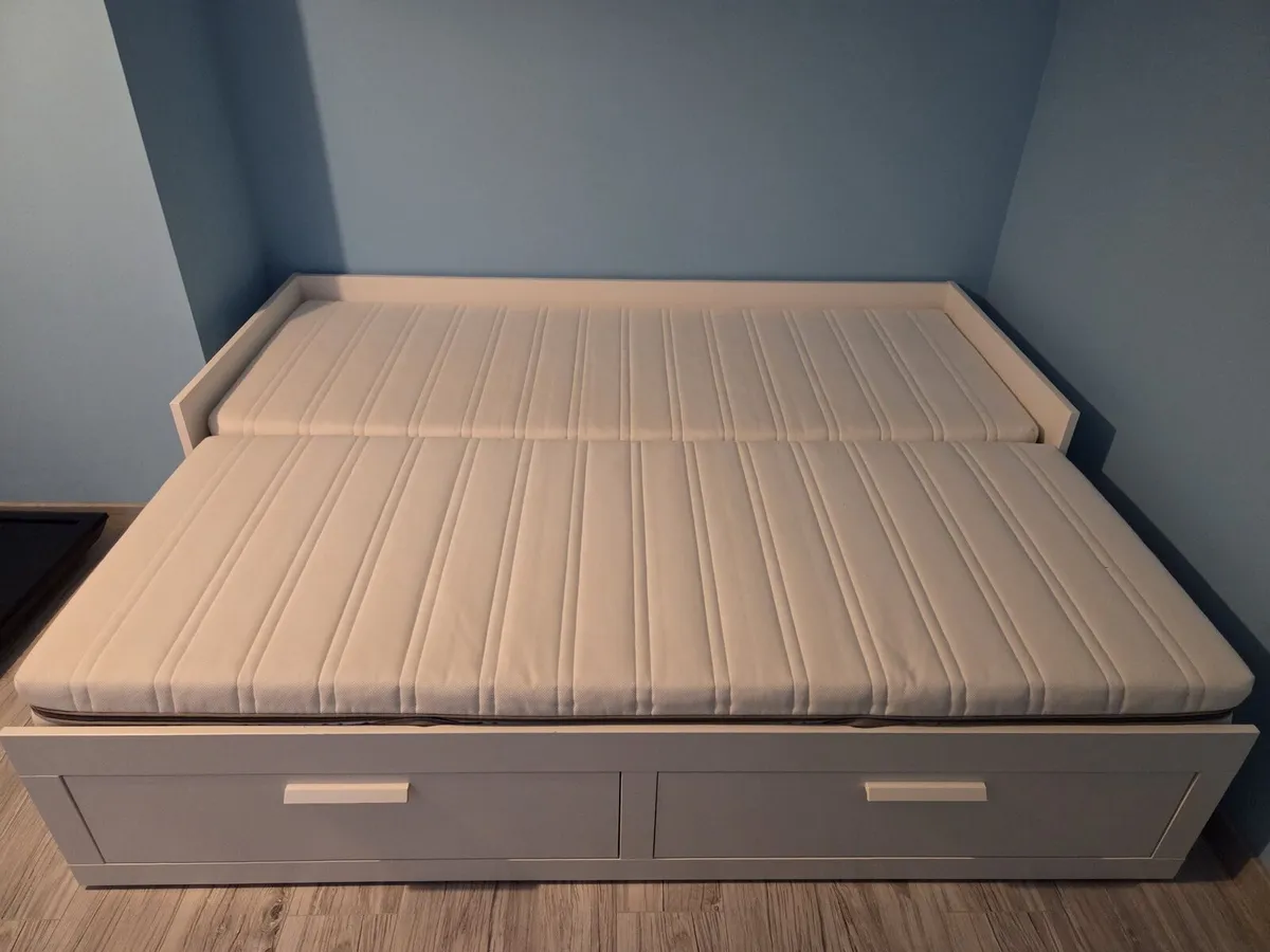 Ikea Brimnes day bed with 2 mattresses - Image 3