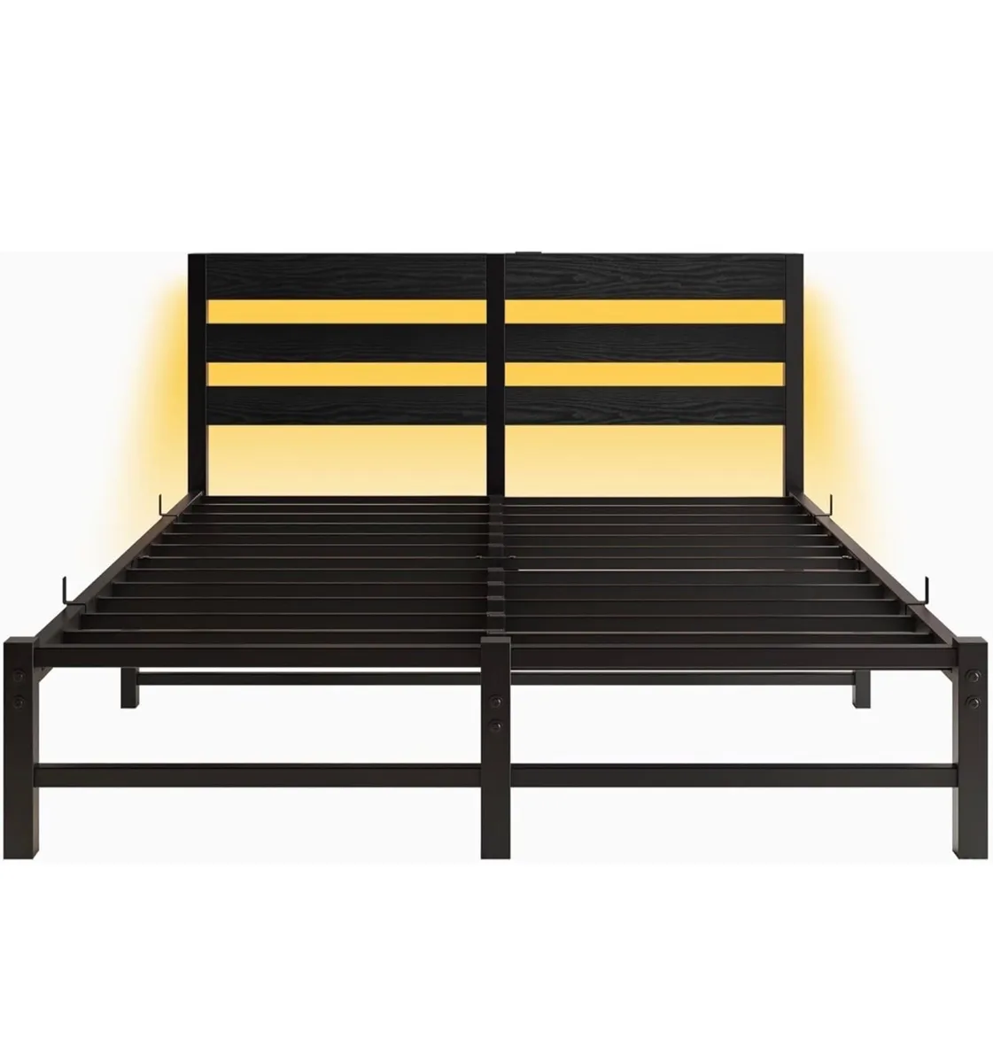 5ft King Bed Frame with Charging Station and LED L - Image 2