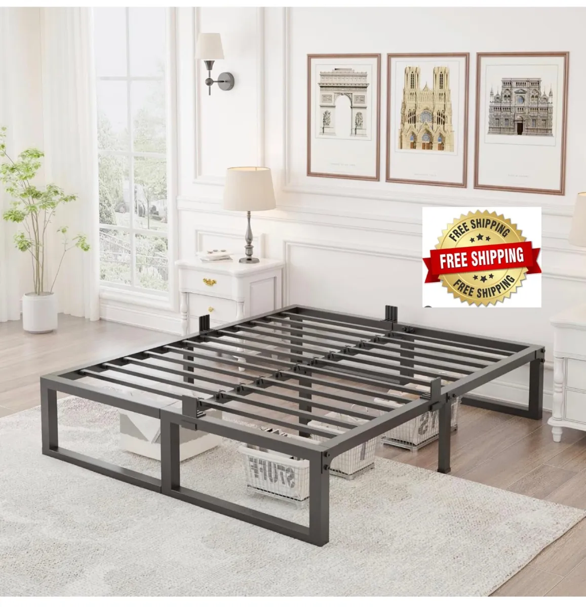 5ft King Bed Frame 150x200 cm - 36cm Height Heavy - Image 1
