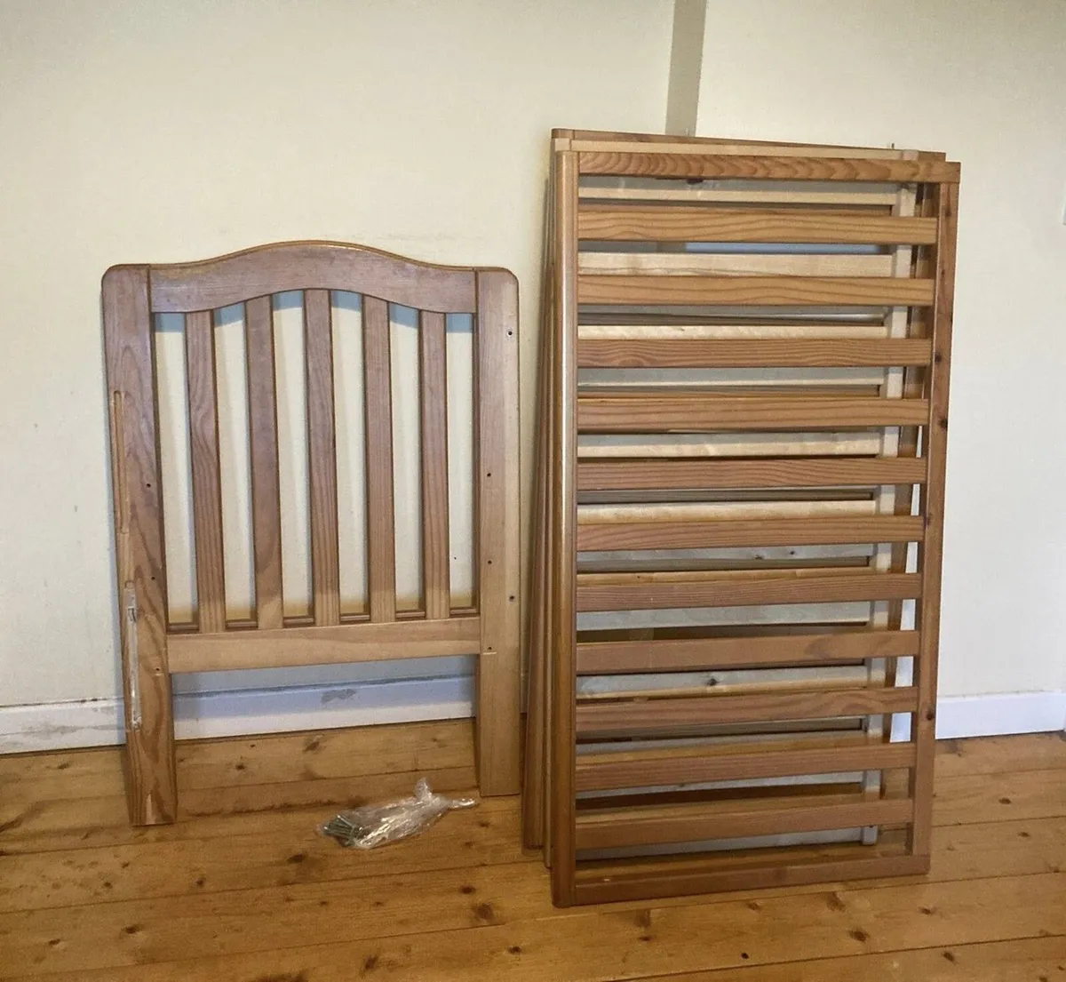 Brown Wooden Baby Cot + Mattress – Great Condition - Image 3