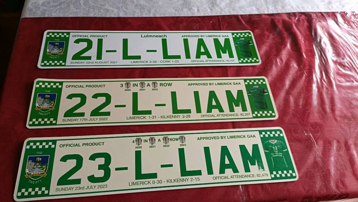 GAA Reg Plates Limerick 3 in a row