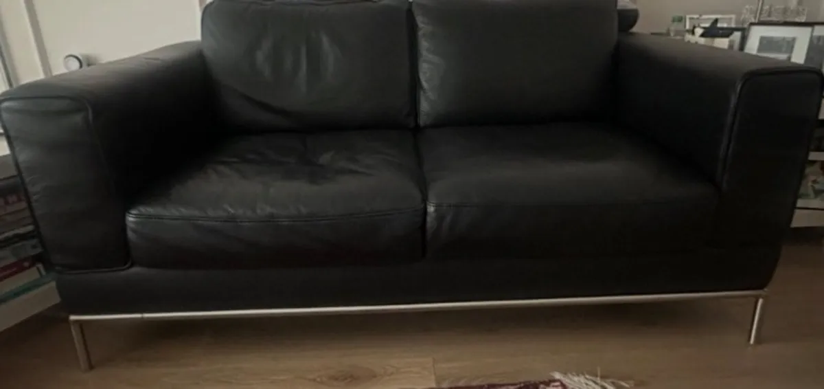 Leather 2 Seater Sofa - Image 1