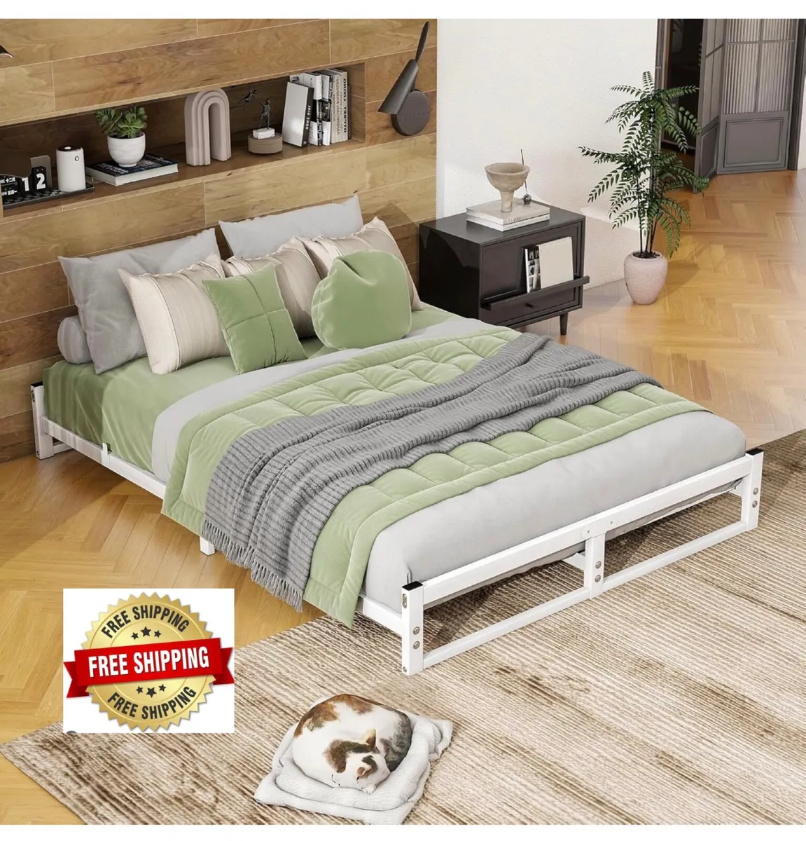 King Size Bed Frame,Metal Platform Low Bed Frame K - Image 1