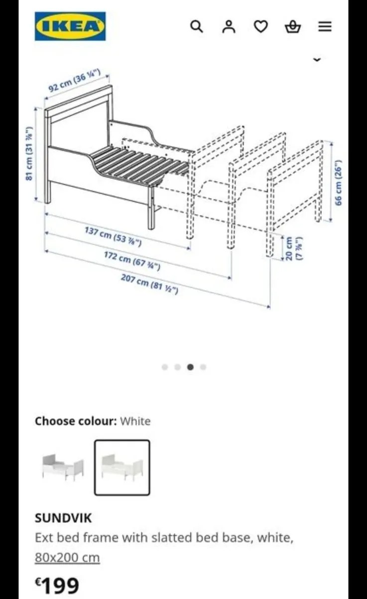 Ikea Sundvik Extendable bed with Mattress - Image 2
