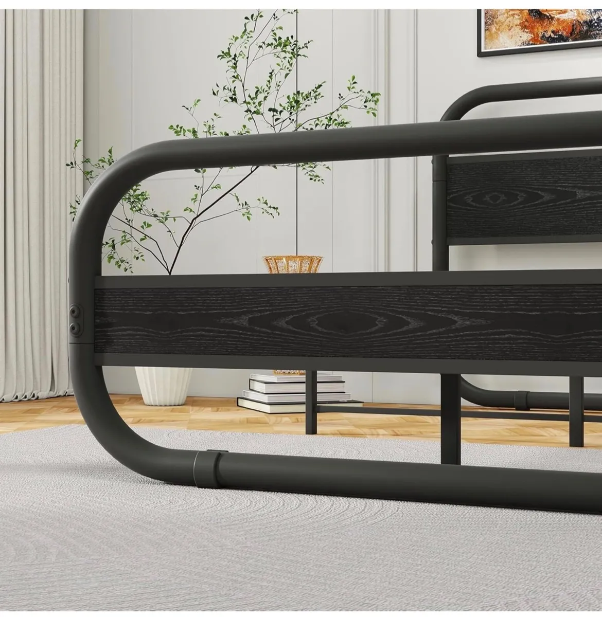 King Size Bed Frame with Headboard,150x200 Oval-Sh - Image 2