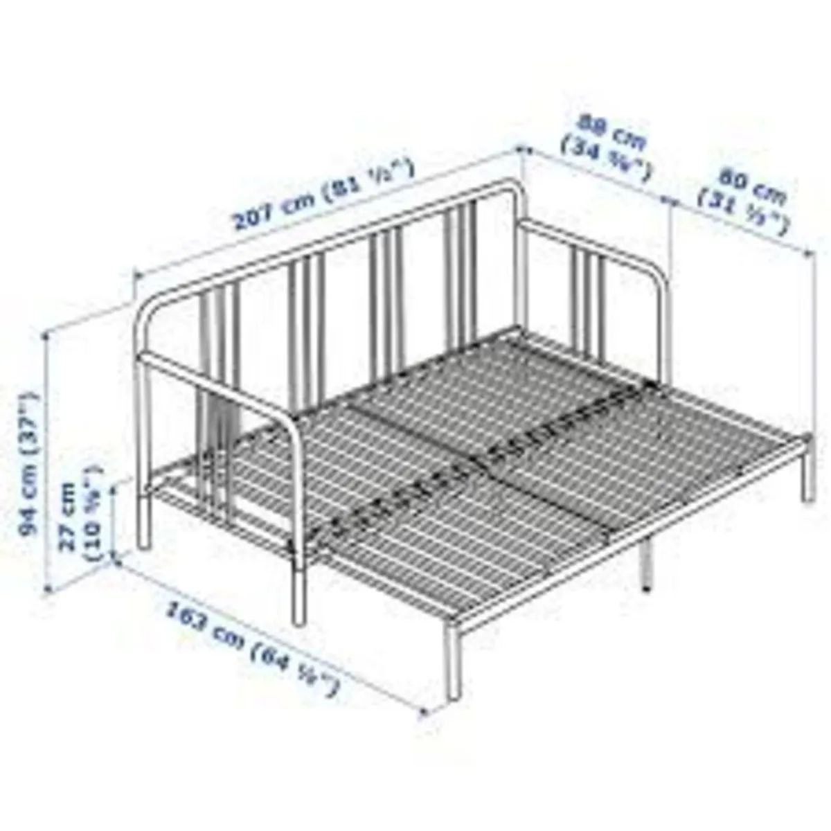 FYRESDAL Day-bed frame, black - Image 1