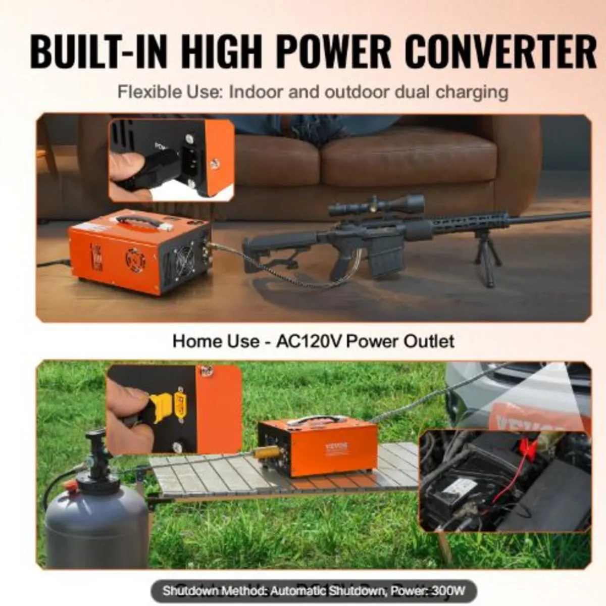 PCP Air Compressor, 4500PSI Portable PCP Airgun - Image 3