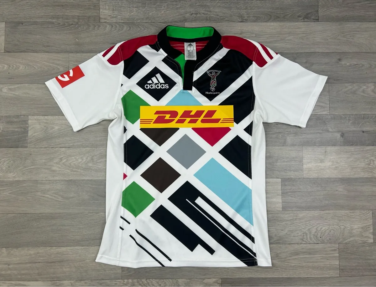 Adidas Harlequins Rugby Jersey Shirt Mens Small - Image 1